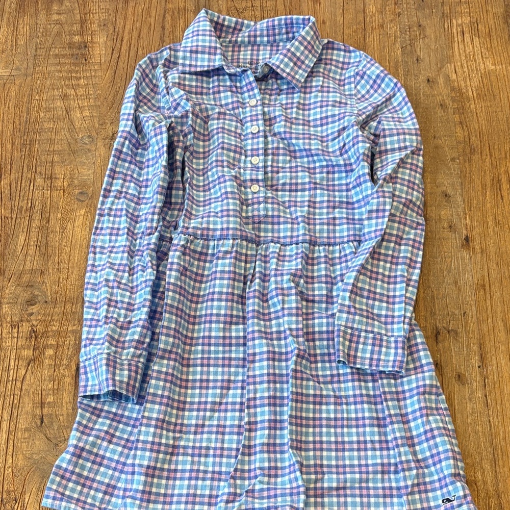Vineyard Vines Blue and Pink Plaid flannel dress